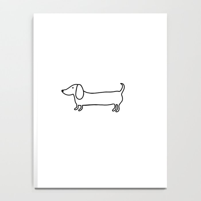 Simple dachshund black drawing Notebook Gallery Image 4