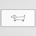 Simple dachshund black drawing Desk Mat Gallery Image 3