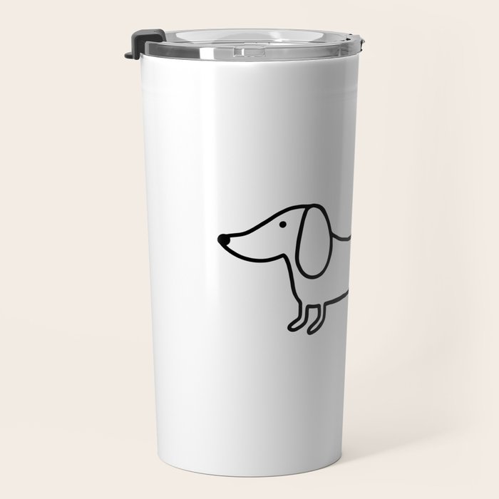 Simple dachshund black drawing Travel Mug Gallery Image 3