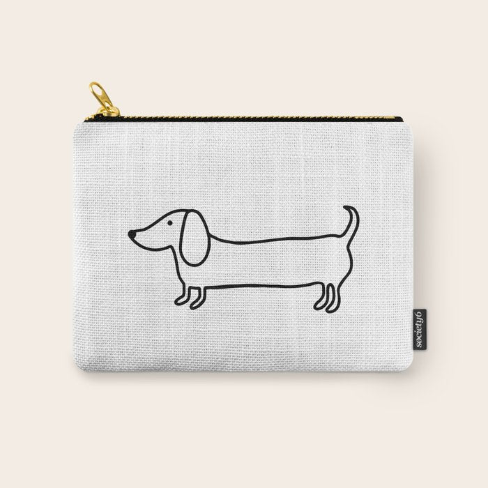 Simple dachshund black drawing Carry All Pouch Gallery Image 1