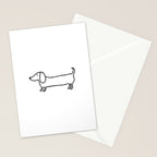 Simple dachshund black drawing Stationery Card Gallery Image 2