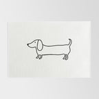 Simple dachshund black drawing Rug Gallery Image 2