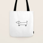 Simple dachshund black drawing Tote Bag Gallery Image 1