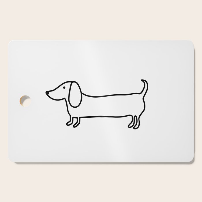 Simple dachshund black drawing Cutting Board Gallery Image 1