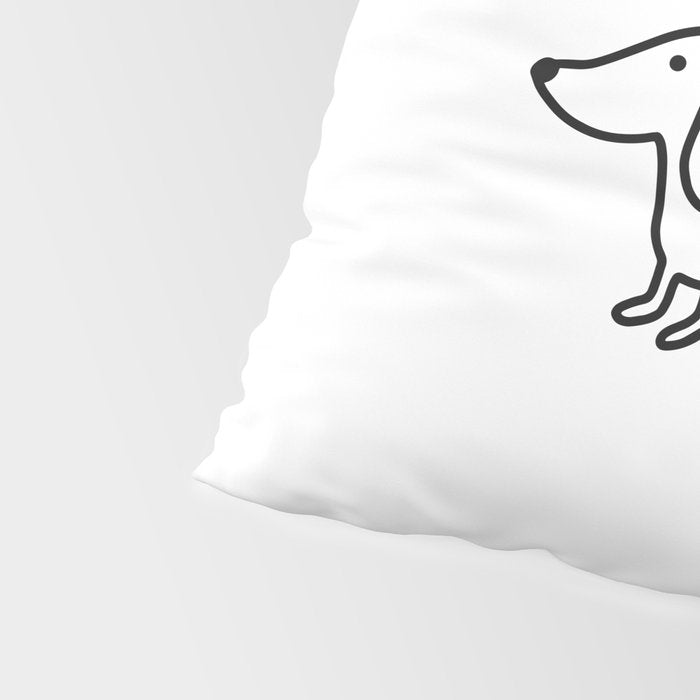 Simple dachshund black drawing Pillow Sham Gallery Image 4