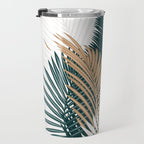 Gold and Green Palm Leaves Travel Mug Gallery Image 3