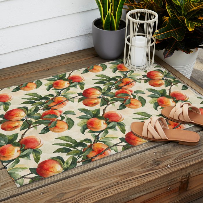 Vintage Peaches Outdoor Rug Gallery Image 2