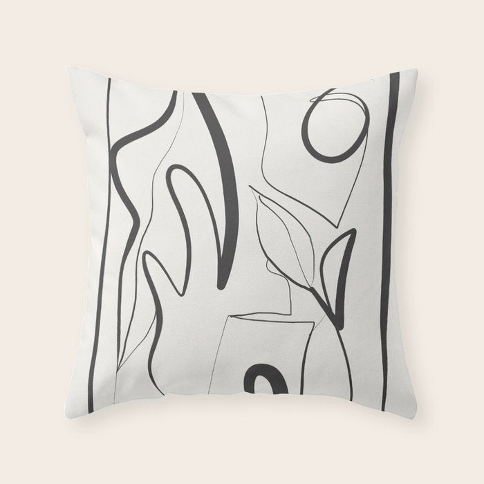 Abstract line art 9 Throw Pillow Gallery Image 6