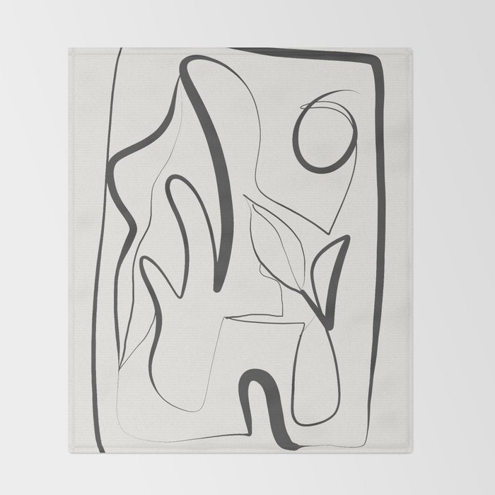 Abstract line art 9 Throw Blanket Gallery Image 2