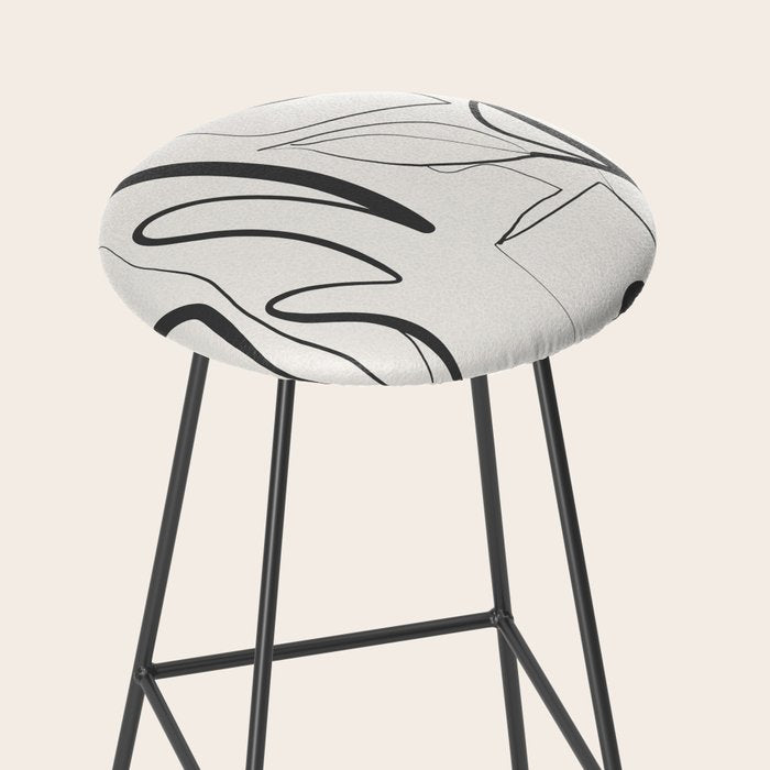 Abstract line art 9 Stool Gallery Image 2
