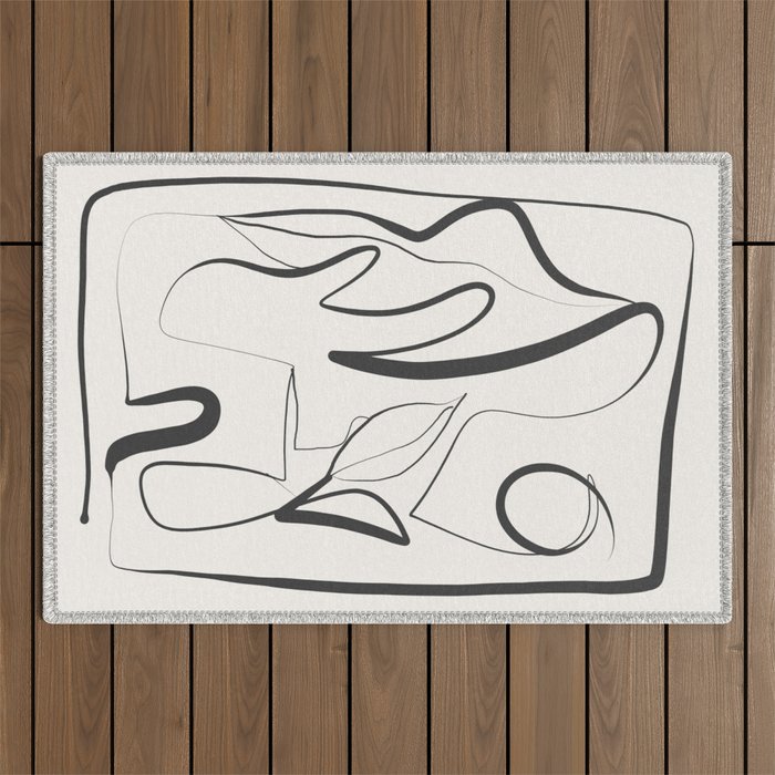 Abstract line art 9 Outdoor Rug Gallery Image 1