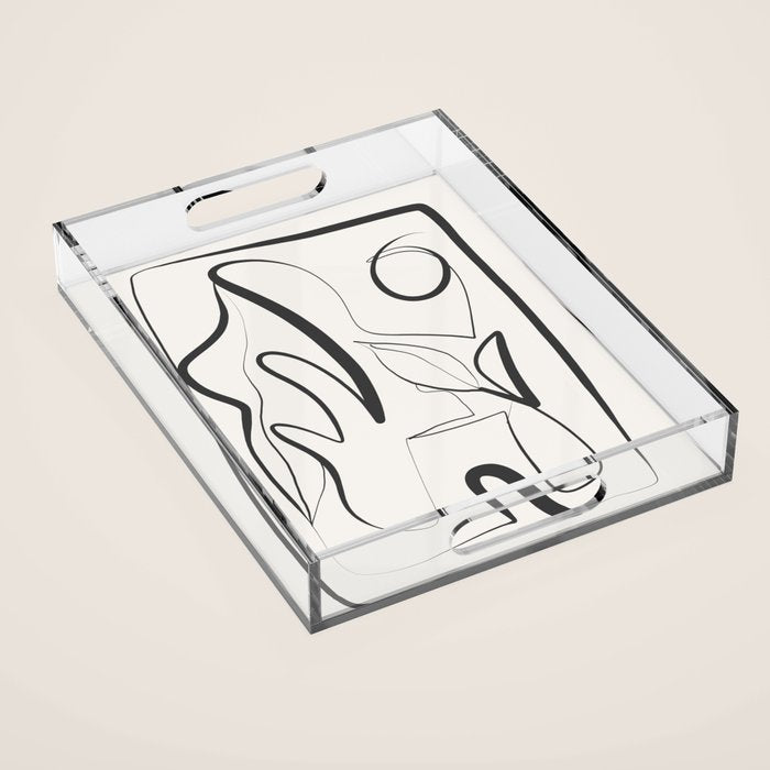 Abstract line art 9 Acrylic Tray Gallery Image 1