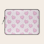 Pink love heart candy checkered pattern Laptop Sleeve Gallery Image 1