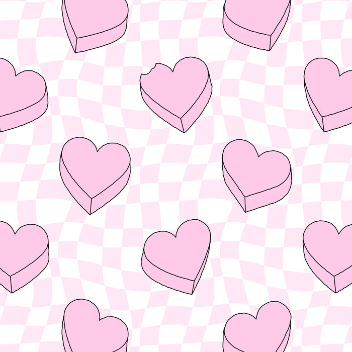 Pink love heart candy checkered pattern Coffee Mug Gallery Image 2