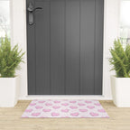 Pink love heart candy checkered pattern Welcome Mat Gallery Image 3