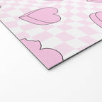 Pink love heart candy checkered pattern Welcome Mat Gallery Image 2