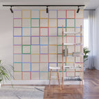 Pastel Color Square Pattern Checkered Wall Mural Gallery Image 1