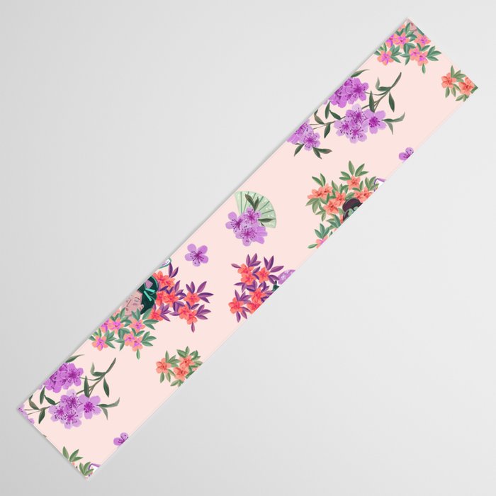 Pastel purple oriental pattern Table Runner Gallery Image 3