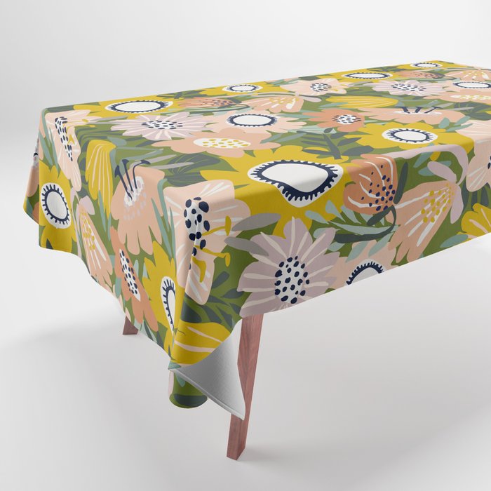 Cozy collection: mix and match happy florals Green love Tablecloth Gallery Image 1