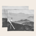 Glimpse - Black and White Mountains Landscape Nature Photography Placemat Gallery Image 1