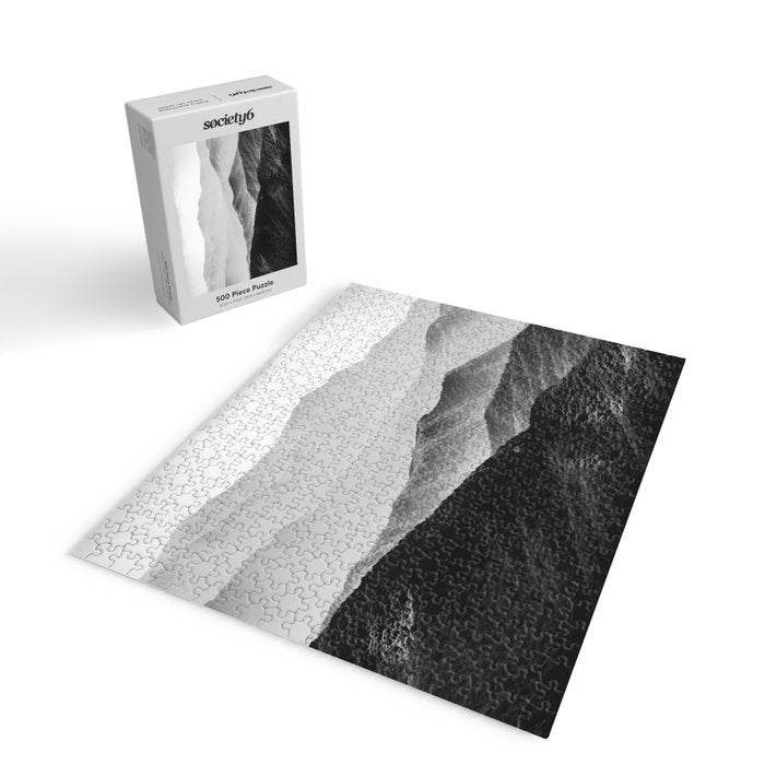 Glimpse - Black and White Mountains Landscape Nature Photography Jigsaw Puzzle Gallery Image 2