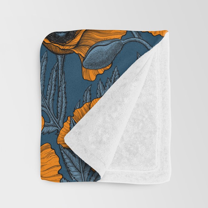 Orange poppies Throw Blanket Gallery Image 3