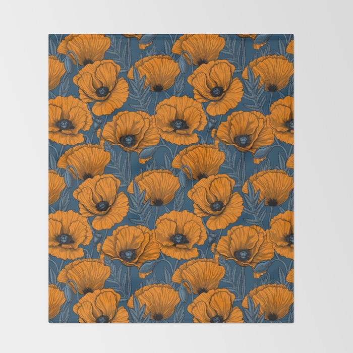 Orange poppies Throw Blanket Gallery Image 2