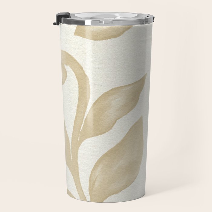 Gold elegant leaf  Travel Mug Gallery Image 3