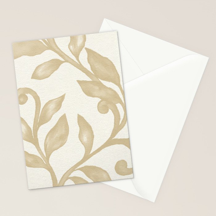 Gold elegant leaf  Stationery Card Gallery Image 2