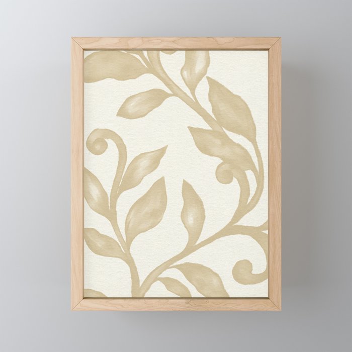 Gold elegant leaf  Mini Art Print Gallery Image 1