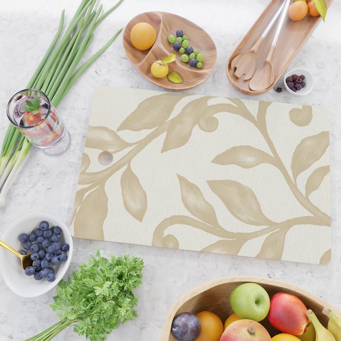 Gold elegant leaf  Cutting Board Gallery Image 2