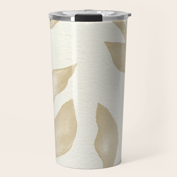 Gold elegant leaf  Travel Mug Gallery Image 1
