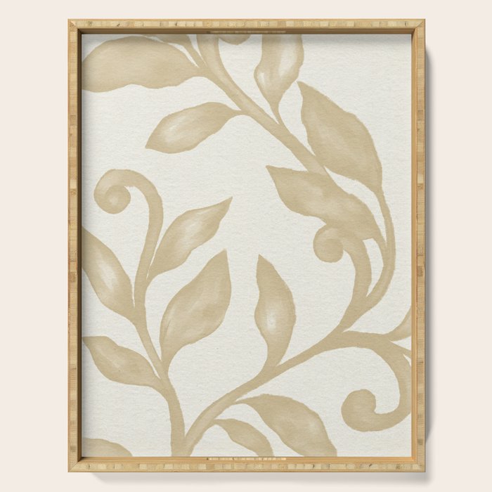 Gold elegant leaf  Serving Tray Gallery Image 1