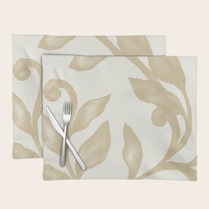 Gold elegant leaf  Placemat Gallery Image 1