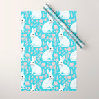 Vintage flower rabbit spring art pattern Wrapping Paper Gallery Image 1