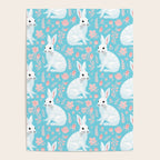 Vintage flower rabbit spring art pattern Poster Gallery Image 4