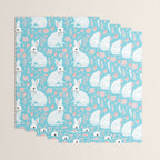 Vintage flower rabbit spring art pattern Wrapping Paper Gallery Image 3