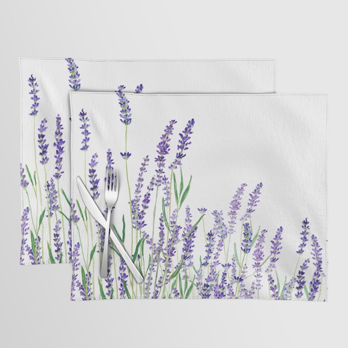 lavender watercolor horizontal Placemat Gallery Image 1