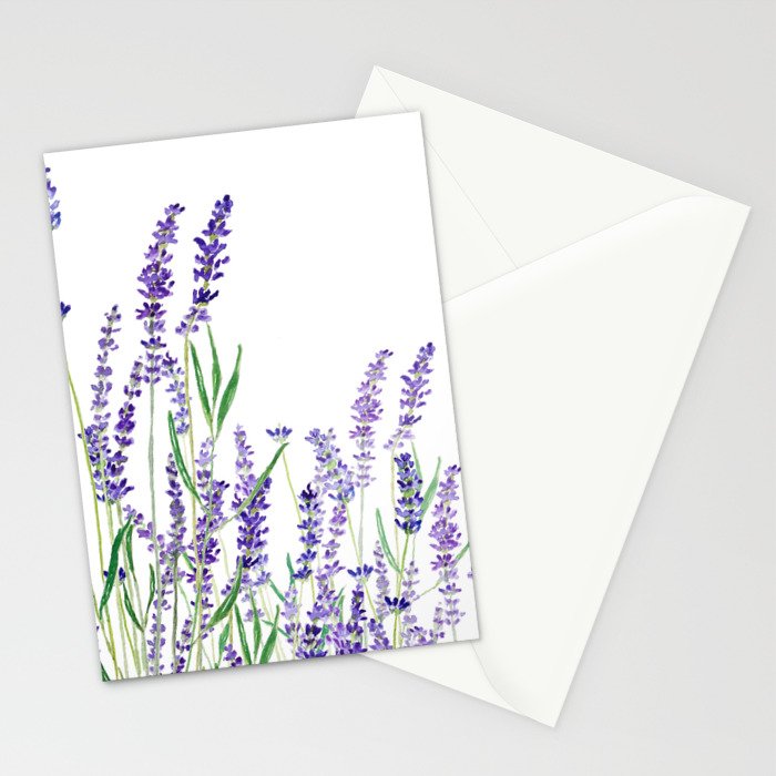 lavender watercolor horizontal Stationery Card Gallery Image 2