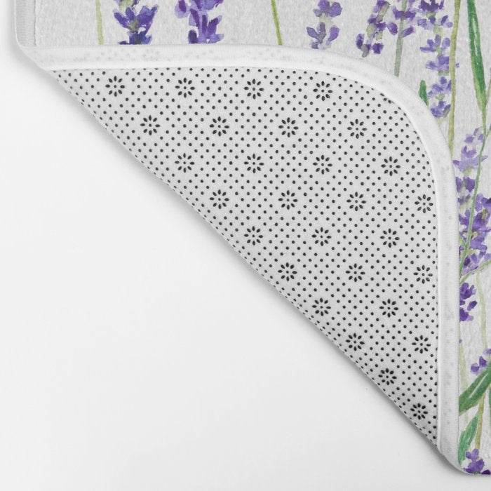 lavender watercolor horizontal Bath Mat Gallery Image 2