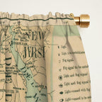Vintage Outer Banks & Chesapeake Bay Lighthouse Map  Window Curtain Gallery Image 2