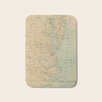 Vintage Outer Banks & Chesapeake Bay Lighthouse Map  Bath Mat Gallery Image 1