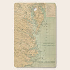 Vintage Outer Banks & Chesapeake Bay Lighthouse Map  Cutting Board Gallery Image 1
