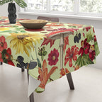Autumns Delight Botanical Pattern With Birds On Green Tablecloth Gallery Image 3