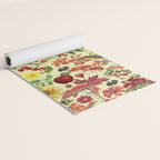 Autumns Delight Botanical Pattern With Birds On Green Yoga Mat Gallery Image 2