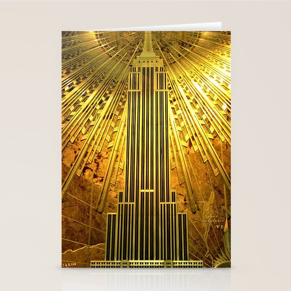 Empire State Building Lobby Art-Deco Sunburst Portrait Stationery Card Gallery Image 2