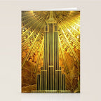 Empire State Building Lobby Art-Deco Sunburst Portrait Stationery Card Gallery Image 2