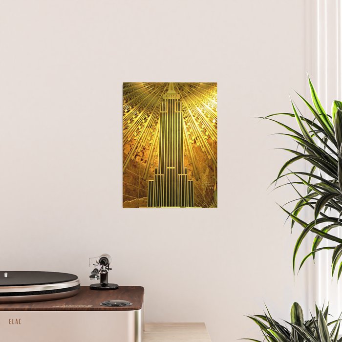 Empire State Building Lobby Art-Deco Sunburst Portrait Poster Gallery Image 2