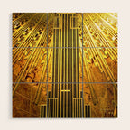 Empire State Building Lobby Art-Deco Sunburst Portrait Wood Wall Art Gallery Image 1