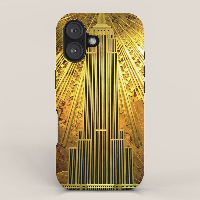 Empire State Building Lobby Art-Deco Sunburst Portrait iPhone Case Gallery Image 1